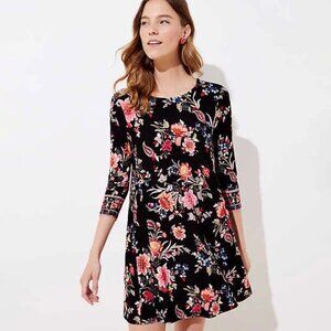 Loft Floral 3/4 sleeve swing babydoll dress